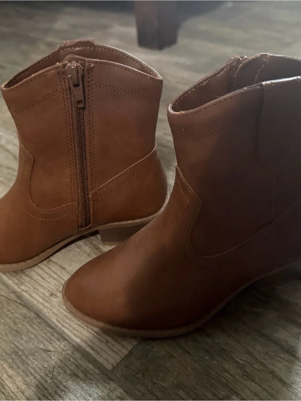 Youth Girls Brown and Black Ankle Chelsea Boots - Old Navy